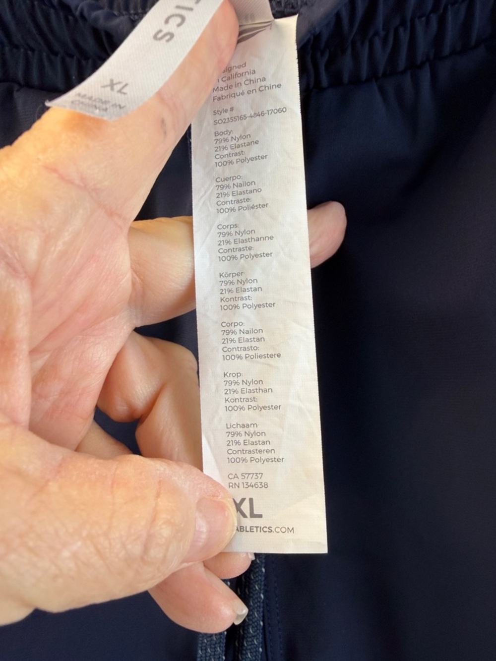 Fabletics Men's Navy Performance Drawstring Shorts - Picture 4 of 8